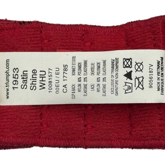 NWT Triumph “Satin Shine WHU” Lace Push-Up Bra – 34D (Crimson Red) - Picture 7 of 7